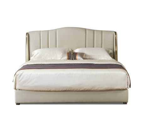 Designer Bed Bedroom Double bed Beds Leather Luxury Hotel Upholstery