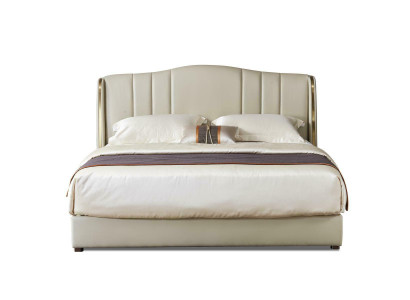 Designer Bed Bedroom Double bed Beds Leather Luxury Hotel Upholstery
