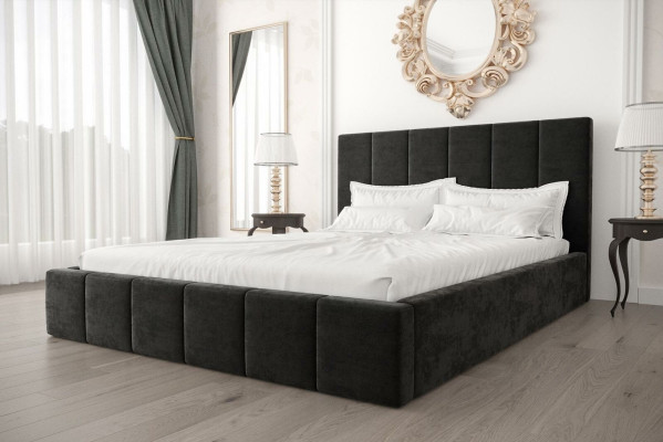 Double bed luxury velvet textile bed double bedroom design 160x200cm