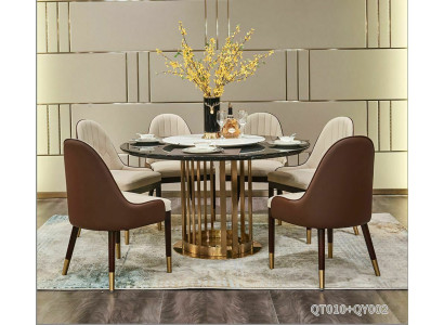 stainless steel Dining table Round Table Design Luxury Italian Furniture Round