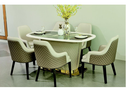 Dining table Dining room Designer Upholstery Luxury Table Tables 160x90cm Dining tables Leather
