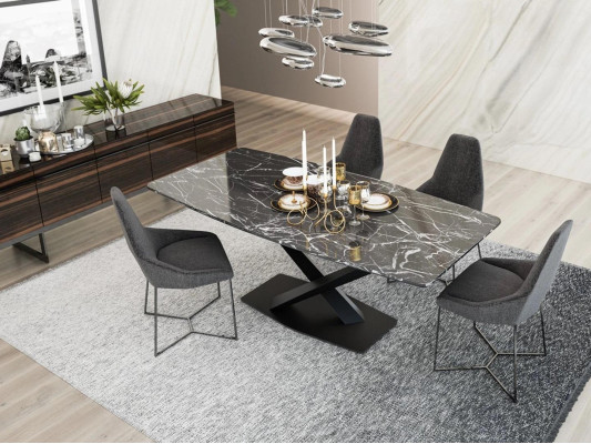 Dining room Set Dining table 4x Chairs Luxury Table Design Complete Wood Furniture