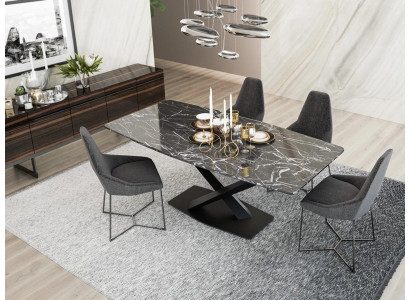Dining room Set Dining table 4x Chairs Luxury Table Design Complete Wood Furniture