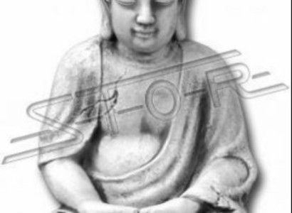 Figure Buddha sculpture in stone effect. Large decorative sculpture for garden