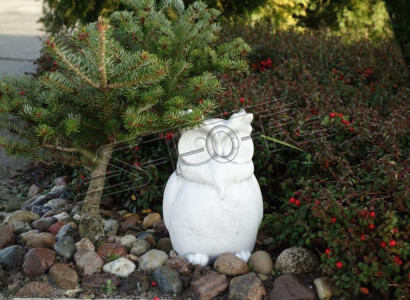 Garden Decoration Owl Patio Stone Decorative Figures Nature Statue