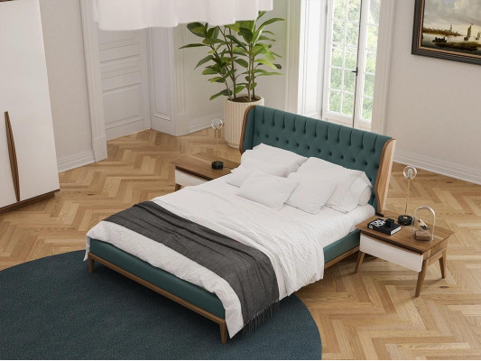 Complete Bedroom Bed 2x Bedside tables Modern Wardrobe Stool new