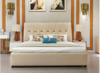 Complete Sets Beds Bed 2x Bedside table 3pcs. Bedroom Set Designer