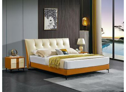 Leather Bed Luxury Beds Double Marriage Upholstery Hotel Complete Set