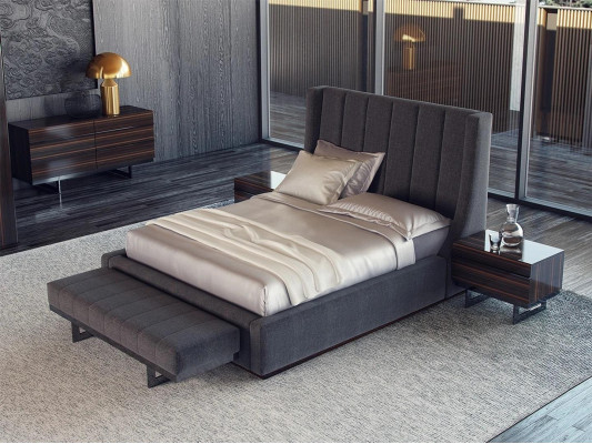 Modern Bedroom Set 7pcs Double Bed Luxury 2x Bedside tables Chest of drawers