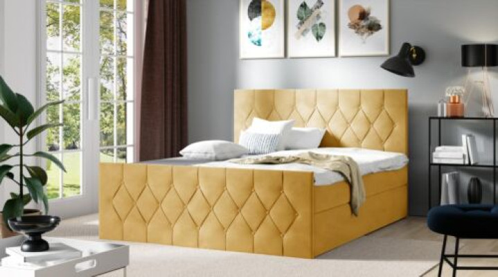 Upholstered bed Beds Bed Upholstery Designer Boxspring Luxury Design Yellow 200x200 new