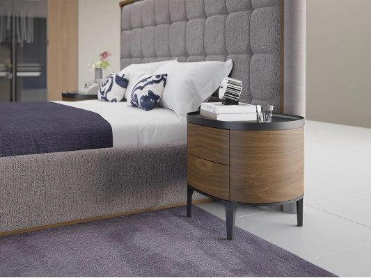 Bedroom Luxury Set 4pcs Bed 2x Bedside tables Design Stool Modern Furniture