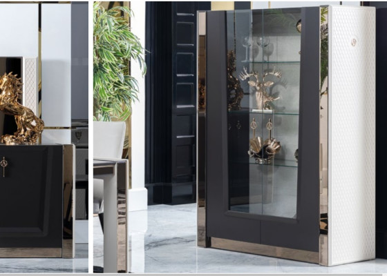 Display case Dining room Sideboard Wood Cabinets Living room Furniture Sideboard Glass Wardrobe