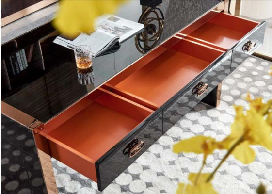 Office desk Wood Brown Table Study room Tables Office Modern Design Furniture Luxury