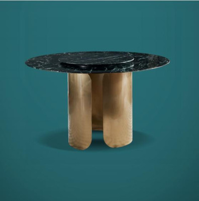 Dining table Black Marble Dining room stainless steel Round Table Design Furniture