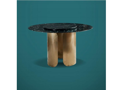 Dining table Black Marble Dining room stainless steel Round Table Design Furniture