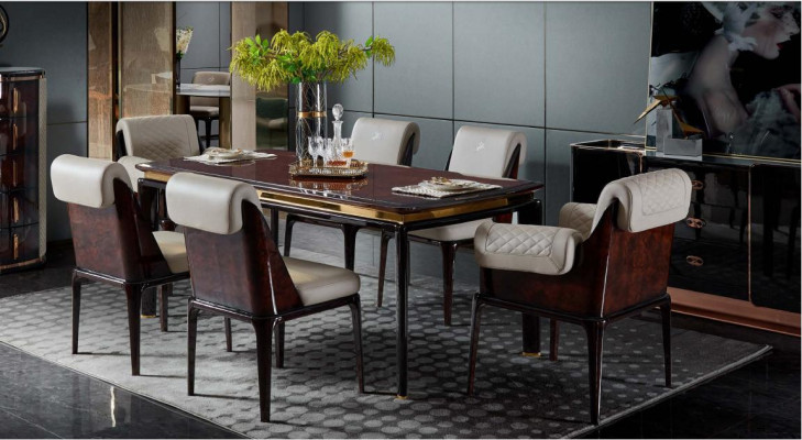 Dining table Brown Designer Tables Modern Design Furniture Luxury Dining room