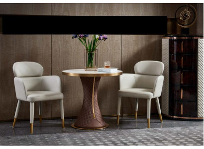 Dining Table Suite Armchair Chairs Group 3pcs. Set of Italian style furnishings