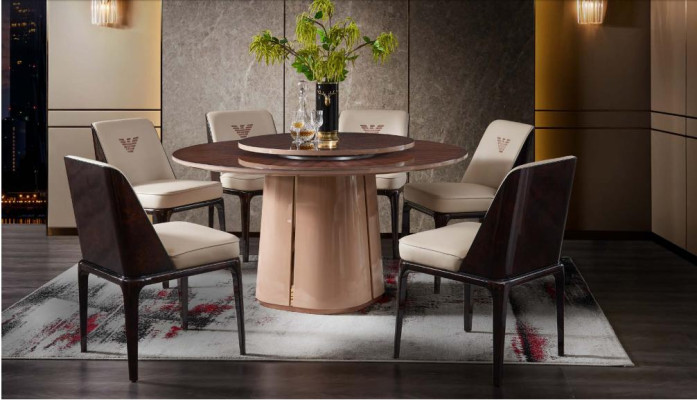 Group Luxury Chair Suite Lehn Design Furniture Luxury Dining room Wood 4x Chairs
