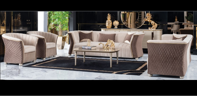 Modern luxury elegant seating set 3+3+1+1 seater design sofas upholstered furniture sofas