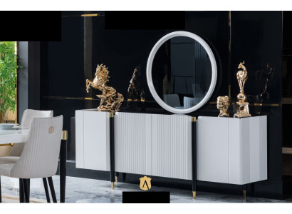 Chest of drawers Mirror Chests of drawers Console Furniture Italian Style Suite Set 2pcs