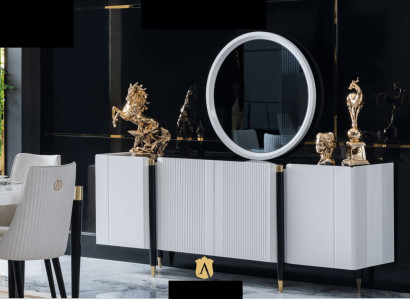 Chest of drawers Mirror Chests of drawers Console Furniture Italian Style Suite Set 2pcs