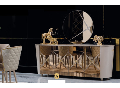 Chests of drawers Wardrobe Shelf Console Furniture Wooden Cabinet Italy Set 2pcs. Chest of drawers Mirror