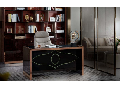 Office desk Wood Brown Table Study room Tables Office Modern Design Furniture Luxury