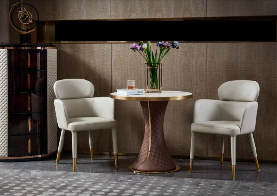 Dining Table Suite Armchair Chairs Group 3pcs. Set of Italian style furnishings