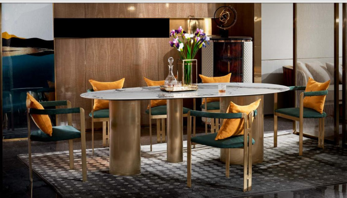 Dining table Marble stainless steel new Creative Modern Design Furniture Luxury