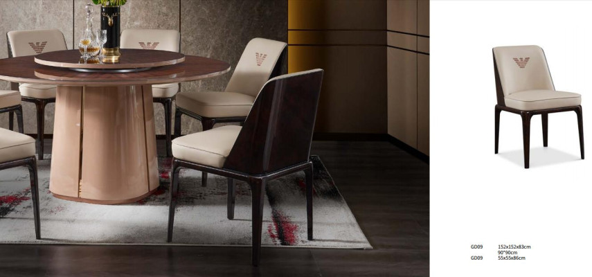 Exquisite Beige Dining room Leather Chair with Modern Italian Style
