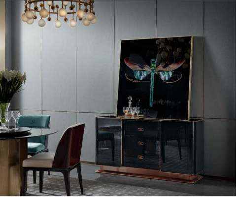 Dining table Black Marble Dining room stainless steel Round Table Design Furniture