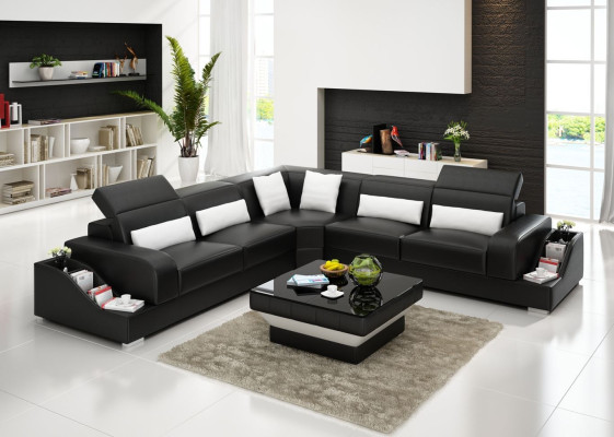 Corner sofa Leather Sofa Couch Upholstery Corner Living landscape Seat Suite L-shape