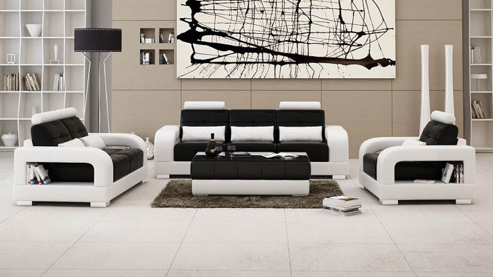 Leather sofa couch sofa set 3+1+1 seater sets design living room