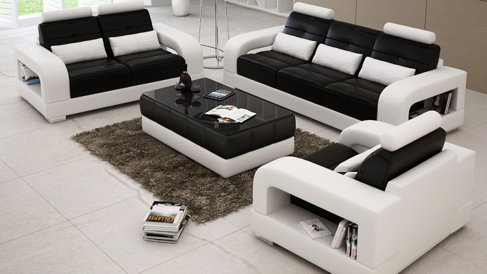 Leather sofa couch sofa set 3+1+1 seater sets design living room