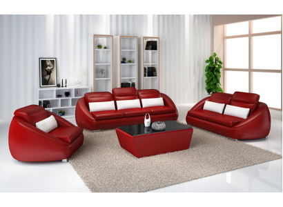 Luxury Furniture Sofa set Couch Sofa Upholstery 3+2 Red Seat Pads Group