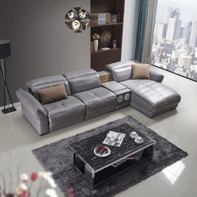 Luxury Corner sofa Leather Couch Upholstery Suite Sound system Multifunction