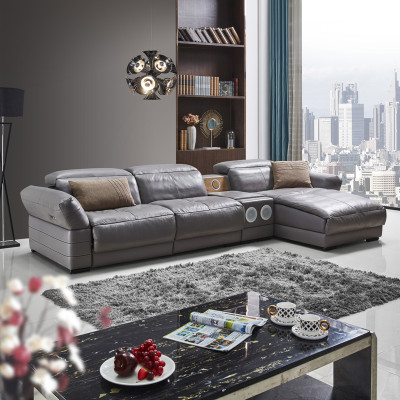 Luxury Corner sofa Leather Couch Upholstery Suite Sound system Multifunction