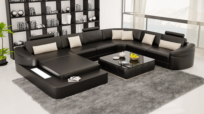 Leather Modern Couch Living landscape Leather sofa Sofa set Furniture Sofa U-shape new