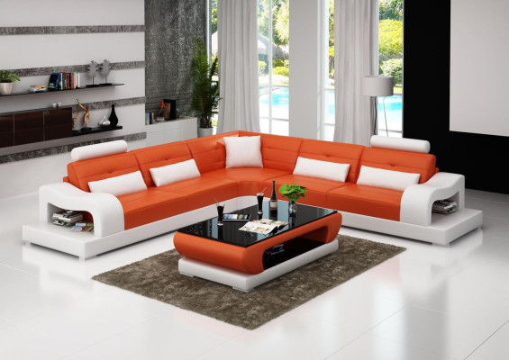 Leather sofa couch living landscape L-shape decor design modern sofa corner sofas