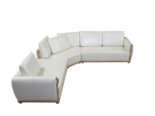Designer Sofa Suite Couch Corner sofa with Stool Upholstery Living landscape