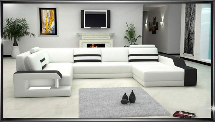 Corner sofa Sofa Couch Upholstery Corner suite Living landscape Leather Desing Corner U-shape