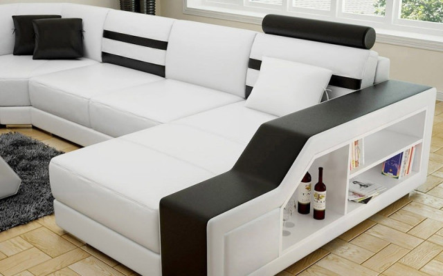 Corner sofa Sofa Couch Upholstery Corner suite Living landscape Leather Desing Corner U-shape