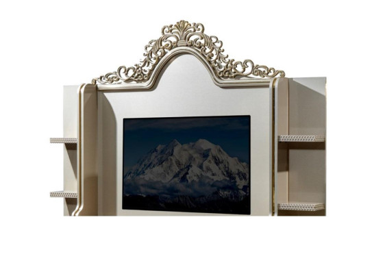Luxury Wall unit tv stand TV cabinet Lowboard Wood Living room Beige Furniture Sideboard
