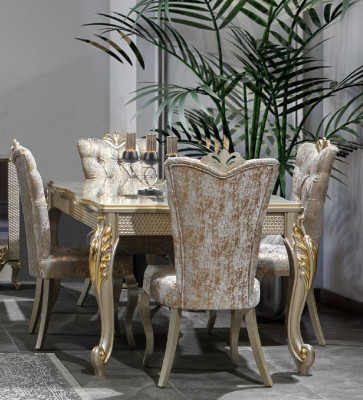 Luxury dining room 7 pieces. Dining set Dining table Chairs Furniture Dining set Wood