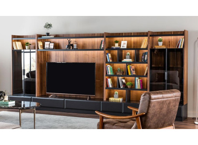 Wall unit tv Furniture Wall units Living room Display case Modern Wood Brown