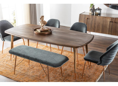 Dining corner Dining set Dining room Dining table Chairs Table Set 8pcs Wood Brown