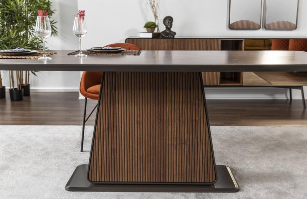 Dining set Dining room Dining table Table Chairs Set 7pcs Wood Brown new
