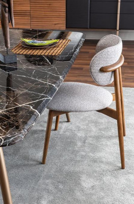 Dining table Dining set Dining room Chairs Sideboard Set 7pcs Marble Black