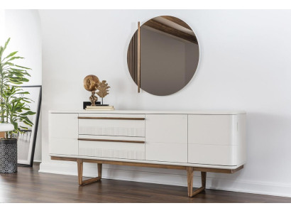 Sideboard Chest of drawers Sideboard Mirror Wood Dining room Cabinets Set White