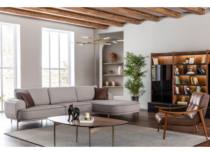 Fabric Sofa Corner sofa L-shape Sofa Fabric Sofas Gray Modern Living room Furniture